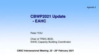 EAHC Intersessional Meeting Updates and Follow-up Activities February 2021