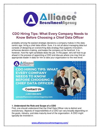 CDO Hiring Tips What Every Company Needs to Know Before Choosing a Chief Data Officer