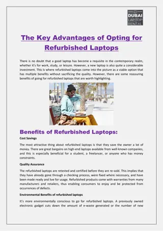 The Key Advantages of Opting for Refurbished Laptops