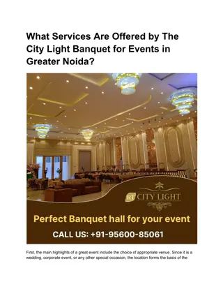 What Services Are Offered by The City Light Banquet for Events in Greater Noida