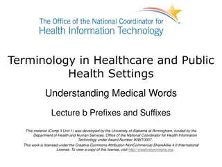 Medical Terminology: Understanding Prefixes and Suffixes