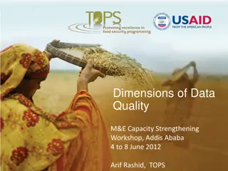 Dimensions of Data Quality in Monitoring and Evaluation Capacity Strengthening Workshop