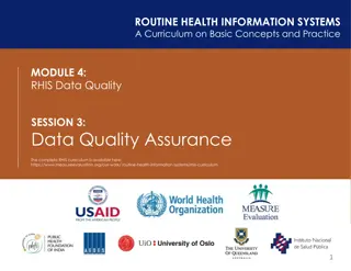 Ensuring Data Quality in Routine Health Information Systems