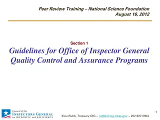 Guidelines for Establishing Quality Control and Assurance Programs in Audit Organizations