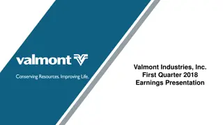 Valmont Industries, Inc. First Quarter 2018 Financial Summary