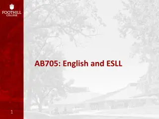 Comprehensive Overview of AB705 Implementation for English and ESLL Students