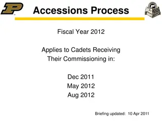 Accessions Process FY 2012 for Cadet Commissioning