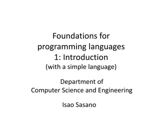 Introduction to Foundations of Programming Languages