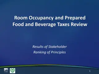 Stakeholder Ranking of Room Occupancy and Food & Beverage Taxes Principles