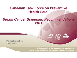 Canadian Task Force on Preventive Health Care: Breast Cancer Screening Recommendations 2011