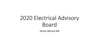 Updates on Electrical Advisory Board Articles and NEC Amendments