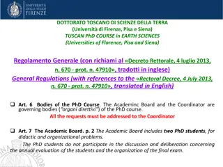 Tuscan PhD Course in Earth Sciences Regulations