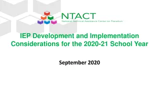 IEP Development and Implementation Considerations for 2020-21 School Year