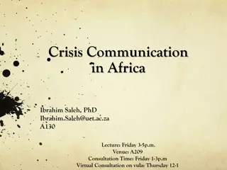 Crisis Communication in Africa: Strategies and Challenges