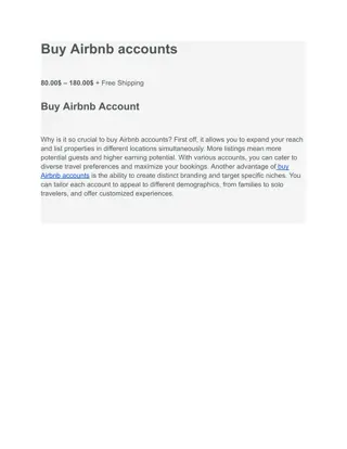 Buy Airbnb accounts