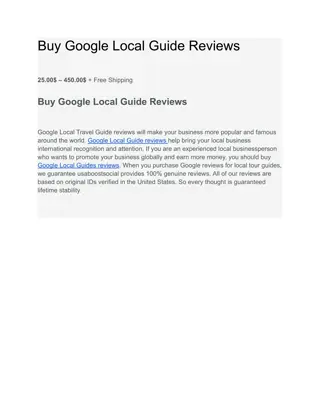 Buy Google Local Guide Reviews