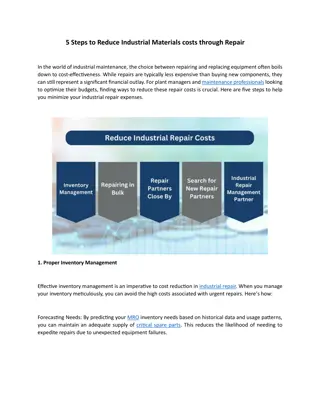 5 Steps to Reduce Industrial Materials costs through Repair