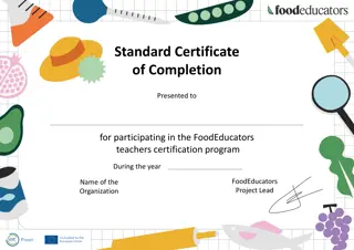 FoodEducators Certification Program Certificates