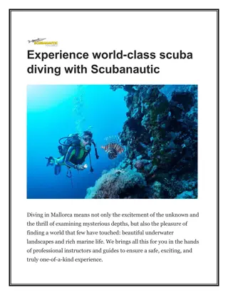 Experience world-class scuba diving with Scubanautic