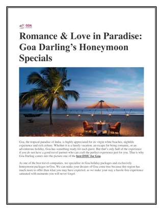 Romance & Love in Paradise Goa Darling’s Honeymoon Specials