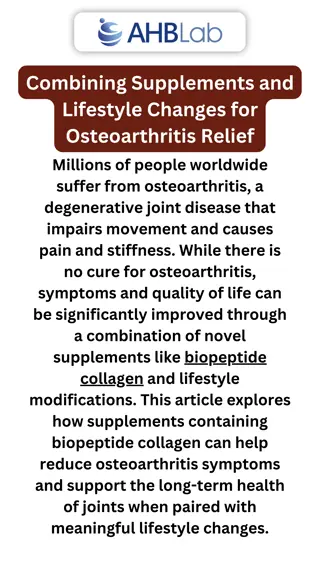 Biopeptide Collagen: Top Peptides for Joint Pain & Osteoarthritis