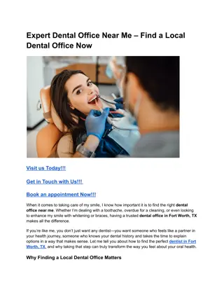 Expert Dental Office Near Me – Find a Local Dental Office Now