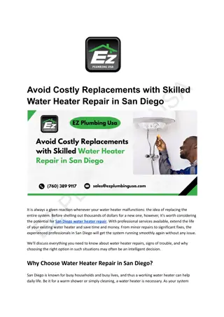 Water Heater Repair in San Diego: Professional Services for Hot Water