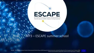 WP3 ESCAPE Summer School Funded by the European Union's Horizon 2020