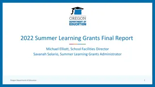 2022 Summer Learning Grants Final Report Overview