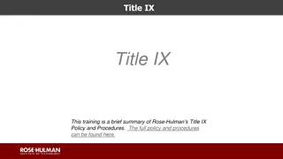 Understanding Title IX Policy and Procedures