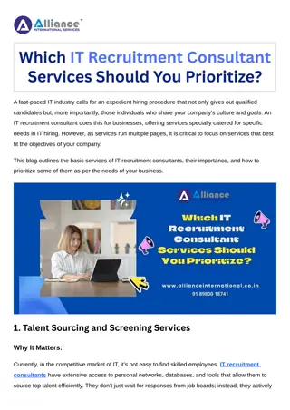 Which IT Recruitment Consultant Services Should You Prioritize