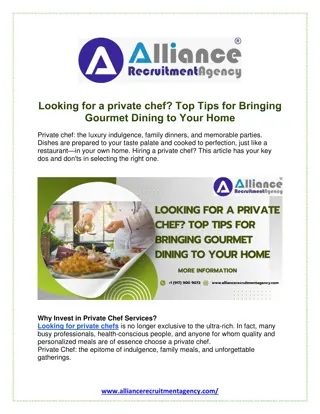 Looking for a private chef Top Tips for Bringing Gourmet Dining to Your Home