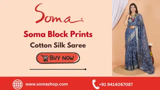 This cotton silk saree blends the softness of silk with the breathability of cot