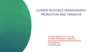 Promotion and Transfer in Human Resource Management