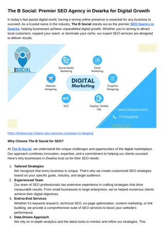 The B Social Premier SEO Agency in Dwarka for Digital Growth