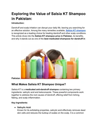 Exploring the Value of Salsia KT Shampoo in Pakistan