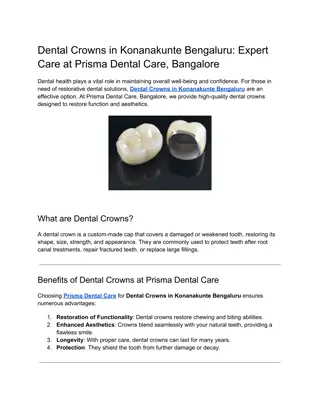 Dental Crowns in Konanakunte Bengaluru Prisma Dental Care, Bangalore