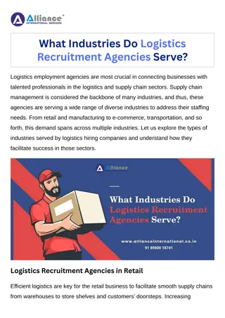 What Industries Do Logistics Recruitment Agencies Serve