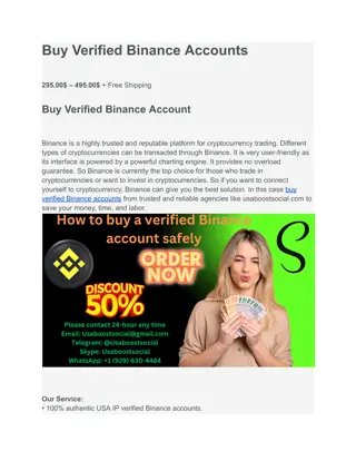 Buy Verified Binance Accounts