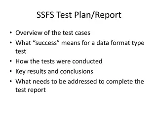 Overview of SSFS Test Cases and Success Criteria