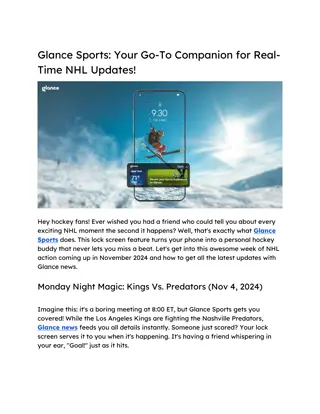 Glance Sports - Your Go To - Companion for Real-Time NHL Updates!