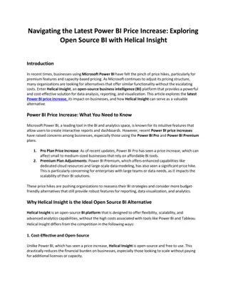Navigating the Latest Power BI Price Increase Exploring Open Source BI with Helical Insight