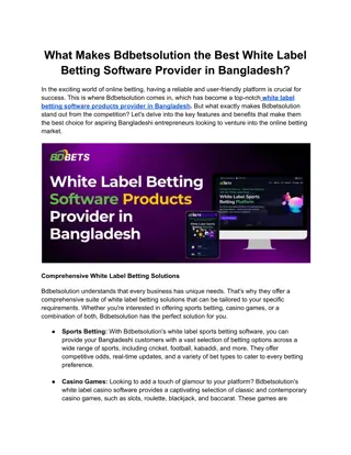 White Label Betting Software Products Provider in Bangladesh