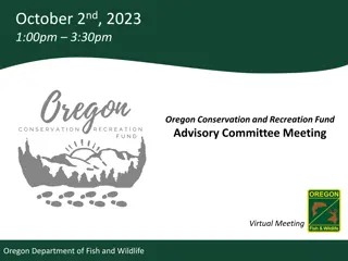 Oregon Conservation and Recreation Fund Advisory Committee Meeting Agenda