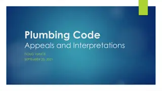 Plumbing Code Appeals and Interpretations Overview