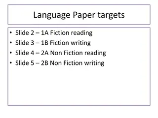 Language Paper Targets for Fiction and Non-Fiction Reading and Writing