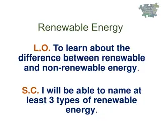 Renewable and Non-Renewable Energy Sources