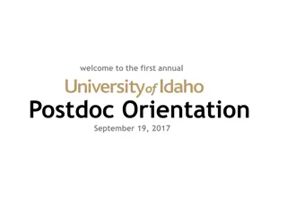 Inaugural Postdoc Orientation: September 19, 2017