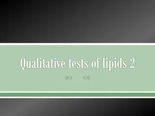 Qualitative Tests of Lipids and Derived Lipids Overview