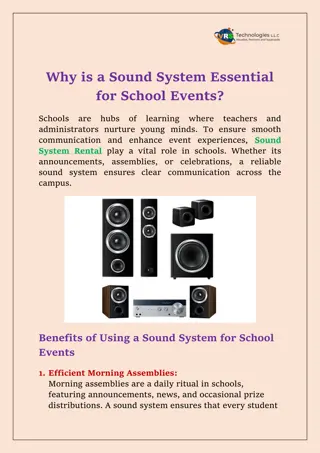 Why is a Sound System Essential for School Events?